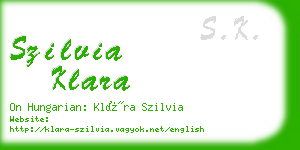 szilvia klara business card